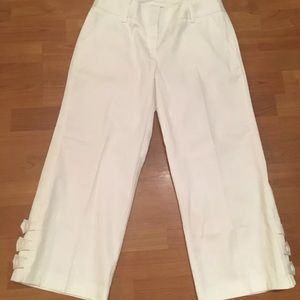 Dressbarn White Stretch Capri Dress Pants Cotton